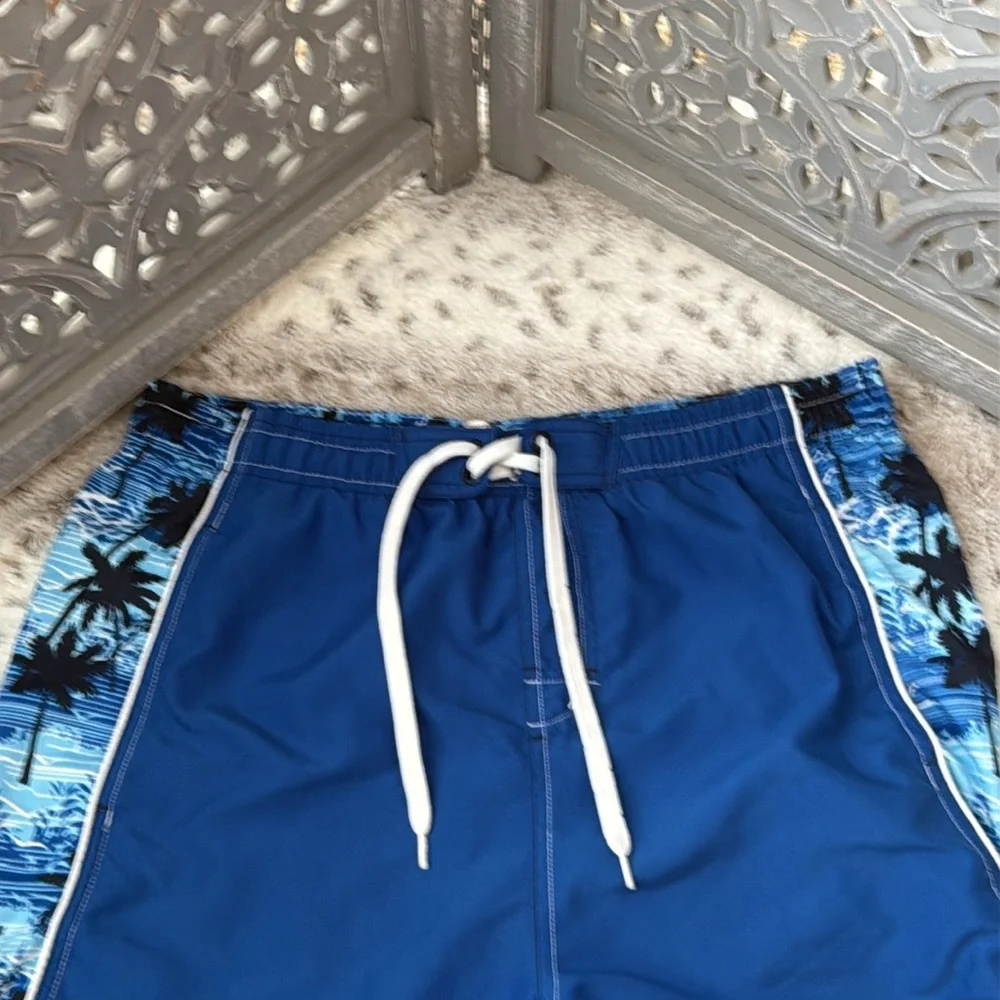 Speedo board shorts boys Xlarge tropical palm tree beach pool party swim trunks